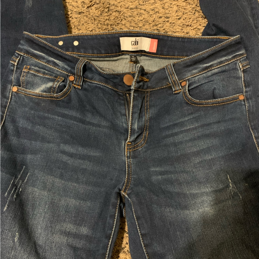 Cabi faded blue skinnies size 4